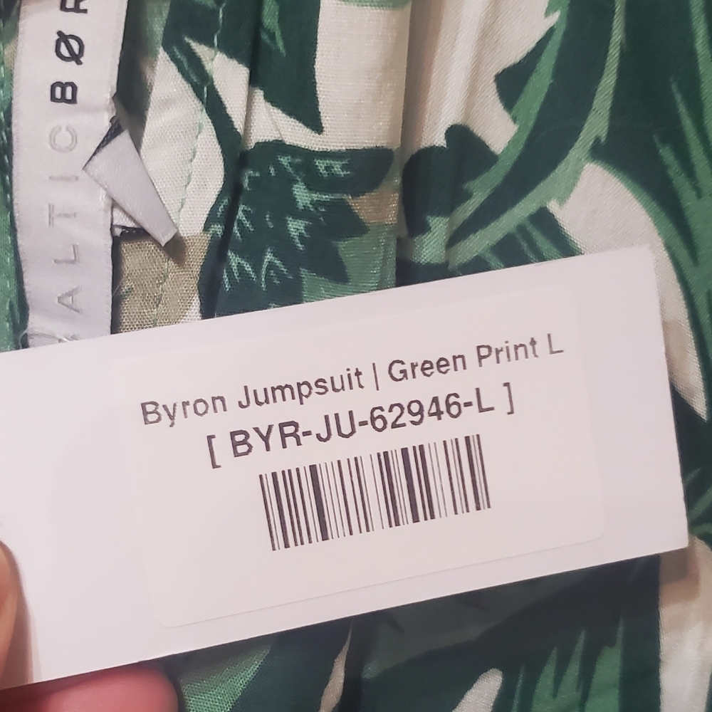 Baltic Born Green & White Tropical Print Jumpsuit - Picture 6 of 7